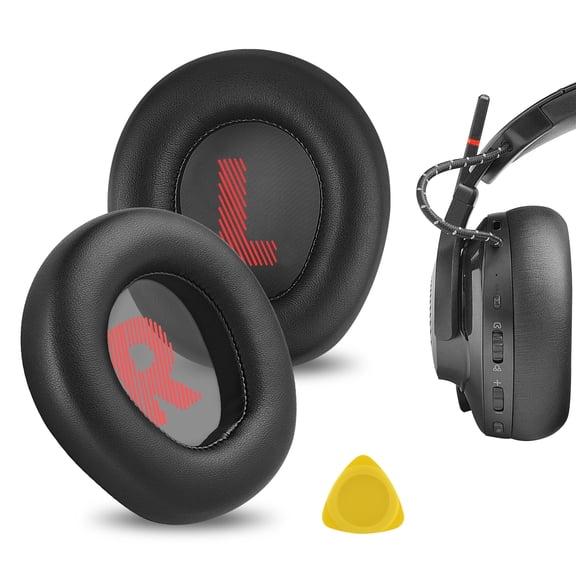 Geekria QuickFit Replacement Ear Pads for JBL Quantum 600 Wireless Headphones Ear Cushions, Repair Parts (Black)