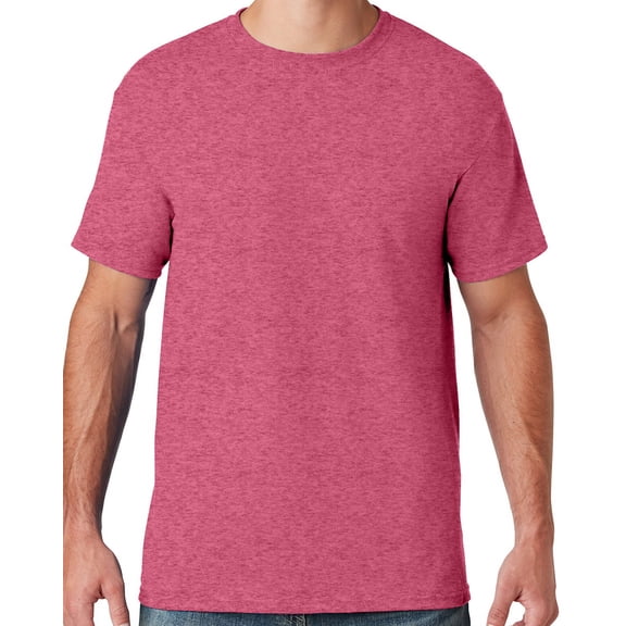 Mens Moisture-Wicking Cotton/Poly T-shirt, 3XL Vintage Heather Red