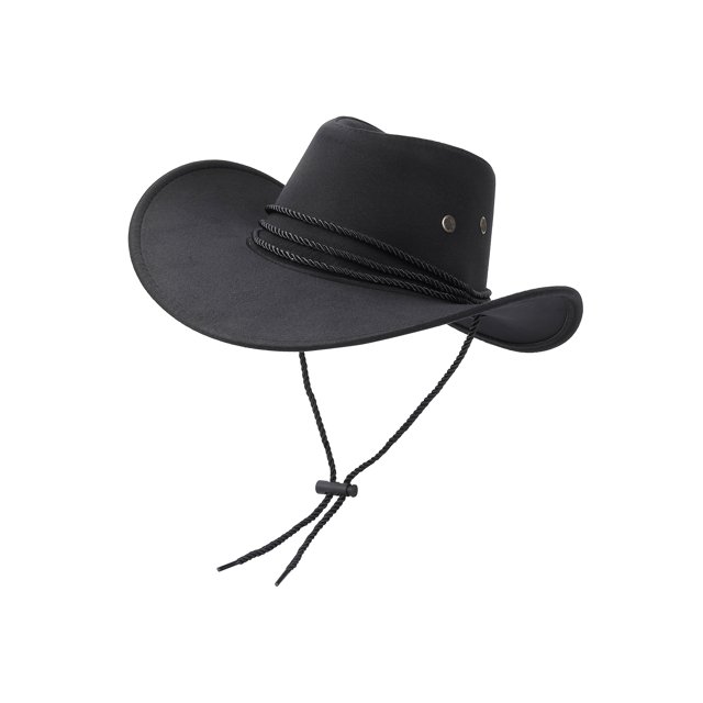 xiaxaixu Hommes Chapeau de Cowboy avec Menton Réglable Corde Accessoires à Large Bord