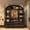 Black 4 Doors, variant on Blotout Arched Armoire Wardrobe Closet with LED Light & Glass Doors, 75" Tall 2 Door Armoire Closet with 2 Drawers & Storage Shelves, Large Bedroom Storage Clothes Organizer with Hanging Rod