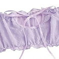thumbnail image 3 of Womens Bra Tong Lingerie Tie Ruffle Trim Dobby Mesh Homewear, 3 of 5