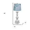 thumbnail image 2 of 29" Antique White Candlestick Table Lamp With Aqua Coral Tapered Drum Shade, 2 of 8