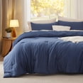 thumbnail image 6 of U by Bedsure 3 Pieces Queen Comforter Bedding Set, Navy Comforter Set for All Seasons, 1 Lightweight Prewashed Comforter and 2 Pillowcases,Queen,Navy, 6 of 7
