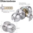 thumbnail image 3 of Popular! Entry Doorknobs Lock With Keys Three-pole Lock Stainless Steel Ball Lock, 3 of 5