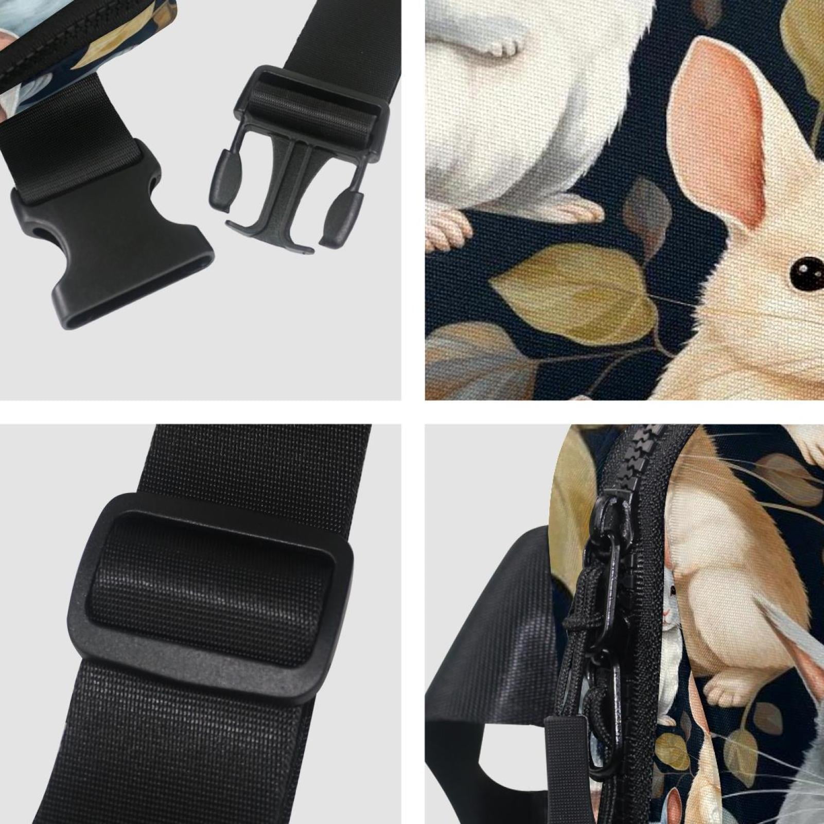 Chinchilla Versatile Waist Bag, Crossbody Bag, Running Belt - Lightweight, Adjustable, with Extension Strap, Unisex