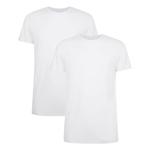 Bamboo basics Camiseta RUBEN para hombres, paquete de 2 - Camiseta interior, cuello redondo, camiseta simple Blanco M (Medium)