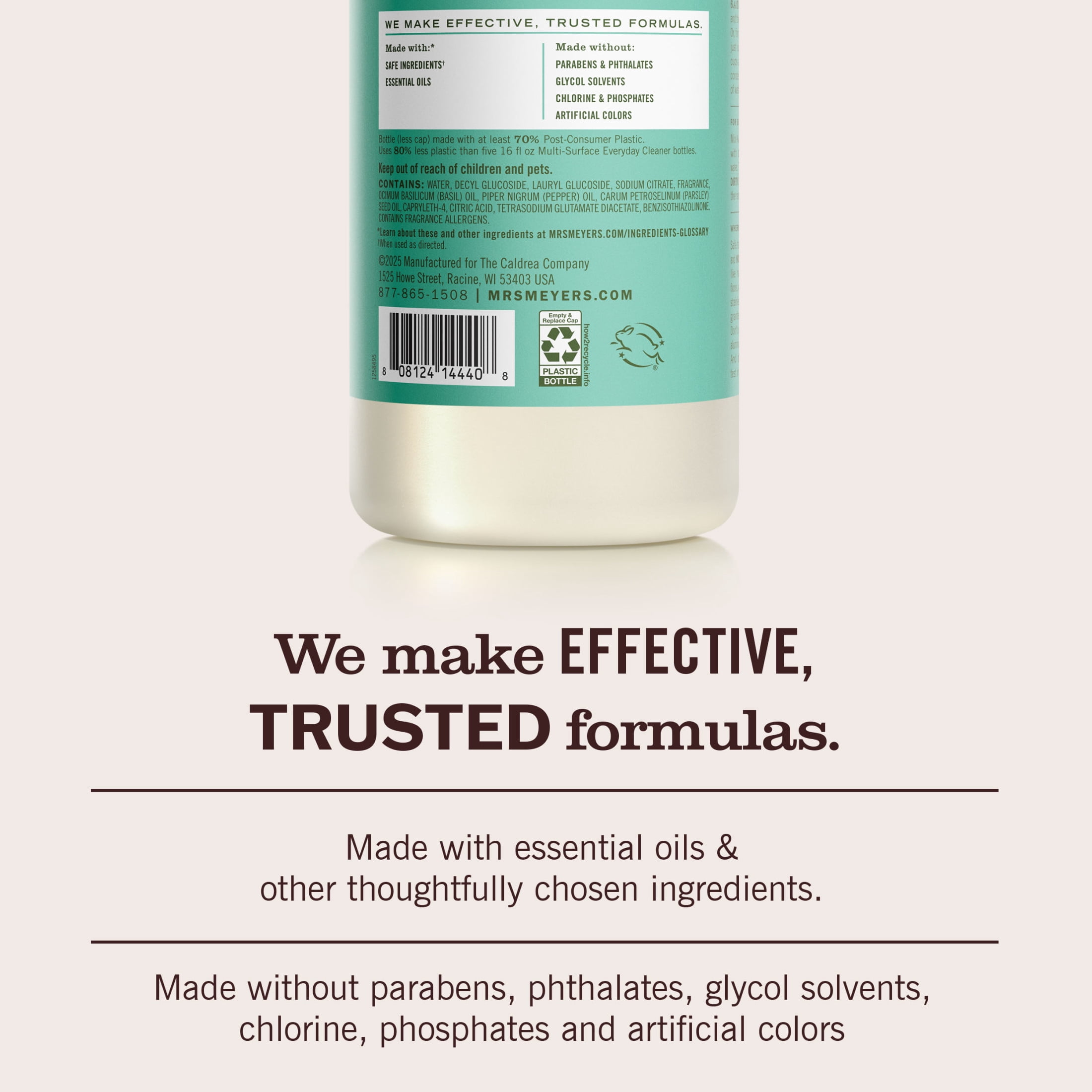 (2 pack) Mrs. Meyer's Clean Day Multi-Surface Everyday Concentrate, Basil Scent, 32 Fl Oz