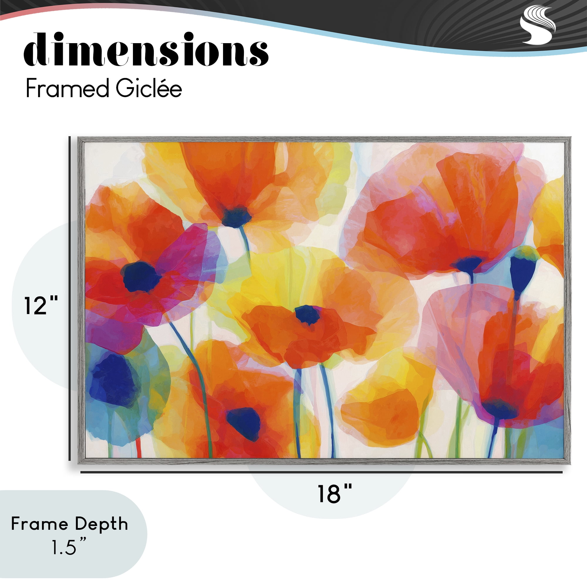 Stupell Industries Poppies At Golden Hour Gray Framed Giclee Art, design by Chromatic Storm Studio