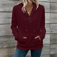 thumbnail image 4 of Red Sweaters for Women A Solid Color Pocket Knitted Long Sleeved Loose Sweatshirt for Womens Fall Fashion 2025, 4 of 6