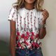 thumbnail image 2 of Gibobby Playera de Manga Corta Casual Suave Camiseta manga corta con cuello redondo y estampado moda informal para mujer(Rojo,G), 2 of 4