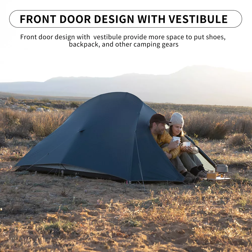 Naturehike Cloud Up Free Standing 2 Person Backpacking Tent Ultralight Nylon Double Layer Camping Tents for Two Person,blue