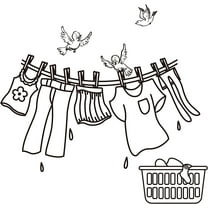 Laundry Room Wall Sticker Cartoon Laundry Signs Vinyl Stickers Clothes Drying Wall Quote Sticker Decals for Laundry Room Apartment Washing Decoration DIY