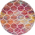 thumbnail image 3 of Unique Loom Trellis Frieze Collection Area Rug - Rounded (3' Round Multi/Black), 3 of 7