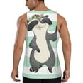 thumbnail image 3 of Easygdp Cute Raccoon Men's Tank Top, Sleeveless Muscle T Shirts, Breathable, Quick-Dry, Loose for Gym, Running, Fitness - Medium, 3 of 9