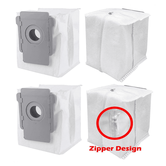 Goodsby 4 Pack Reusable Zippered Replacement Dust Bags for iRobot Roomba i s and j Series i1 i1 i2 i2 i3 i3 i4 i4 i6 i6 i7 i7 j7 j7 i8 i8 s9 s9 Plus Vacuum Clean Base Automatic Dirt Disposal