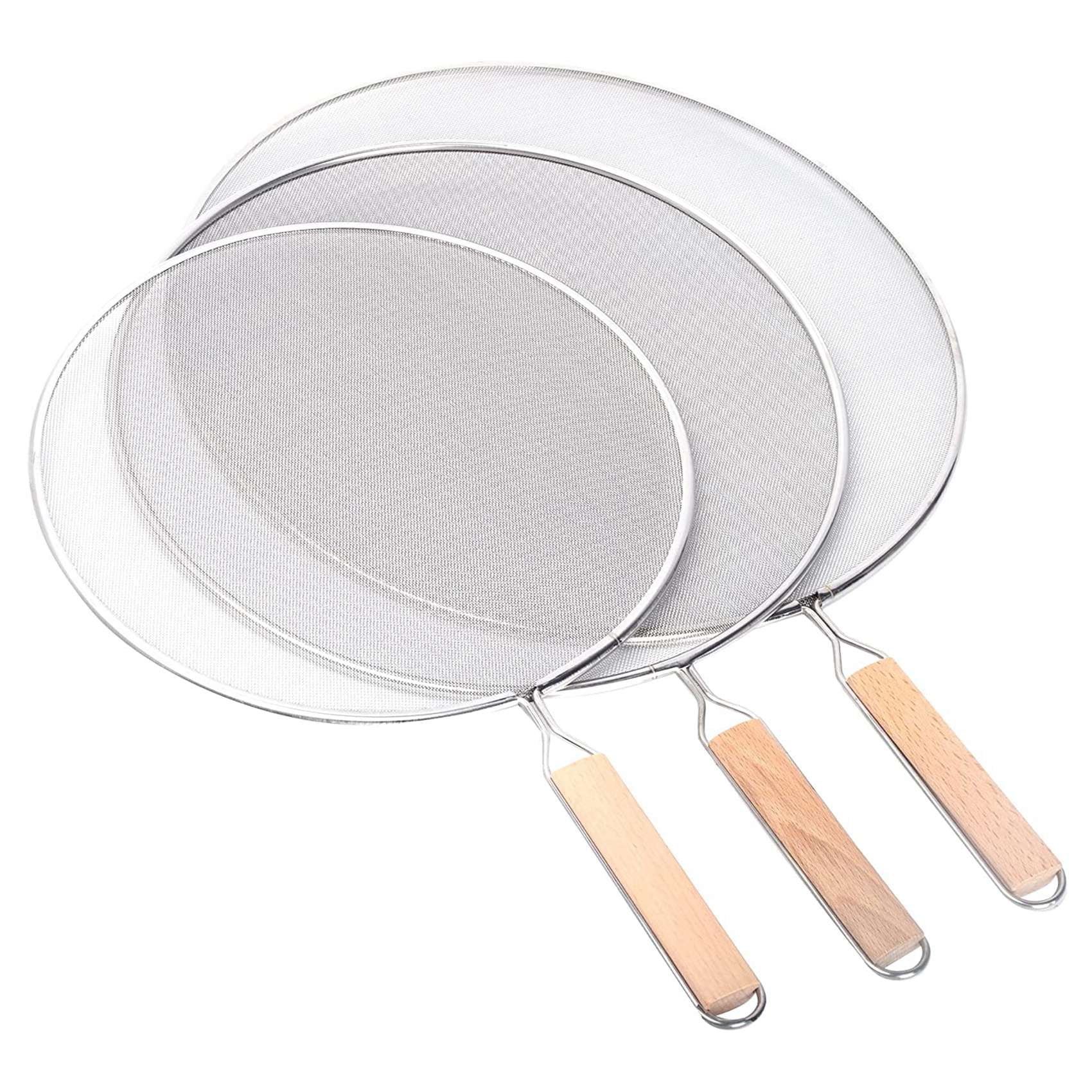 3 Pieces Grease Splatter Screen for Frying Pan Splatter Guard Mesh