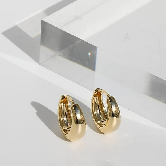 Classie K Dainty Gold Filled Huggie Earrings 16mm Hoop