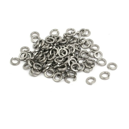 M2 304 Stainless Steel Split Lock Washer Silver Tone 100pcs