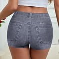 thumbnail image 6 of Cagogo Women's High Waisted Distressed Denim Shorts Stretch Slim Casual Summer Party Jean Shorts Loose Fit Ripped Streetwear Trousers, Navy XL, 6 of 8