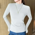 thumbnail image 2 of Vinsonshop Winter Warm Undershirts Women Fleece Lined Long Sleeve Mock Neck Thermal Base Layer Tops Slim Fit White M, 2 of 4