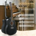 thumbnail image 4 of Ktaxon 41in Beginner Cutaway Acoustic Guitar Starter Kit with Bag, Tuner, Extra Strings, Matte Black, 4 of 18