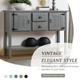 thumbnail image 6 of 48" Console Table, Vintage Elegant Sideboard with 2 Storage Drawers, 2 Cabinets, 1 Bottom Shelf, Solid Wood Table for Living Room, Bedroom, Dining Room, Antique Gray, 6 of 9