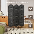 thumbnail image 4 of HOMCOM 3 Panel Room Divider, Bohemian Folding Privacy Screen, Black, 4 of 10
