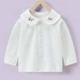 thumbnail image 2 of Posijego 6M-4T Toddler Baby Girls Long Sleeve Collared Shirts Button down Blouses Little Girl Cute Tops, 2 of 6