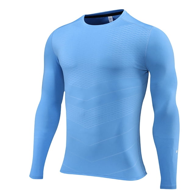 Playeras Básicas Algodon Hombre Camiseta De Manga Larga Ajustada Deportiva Para Correr Y Entrenar