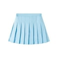 thumbnail image 4 of UAYOTSE Pleated Skirts for Girls High Waisted School Uniform Skort with Undershorts Athletic Girls Tennis Skirt(12-13 Years,D26-Blue), 4 of 4