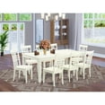 thumbnail image 2 of East West Furniture Logan 9-piece Wood Dining Table and Chairs in Linen White, 2 of 5