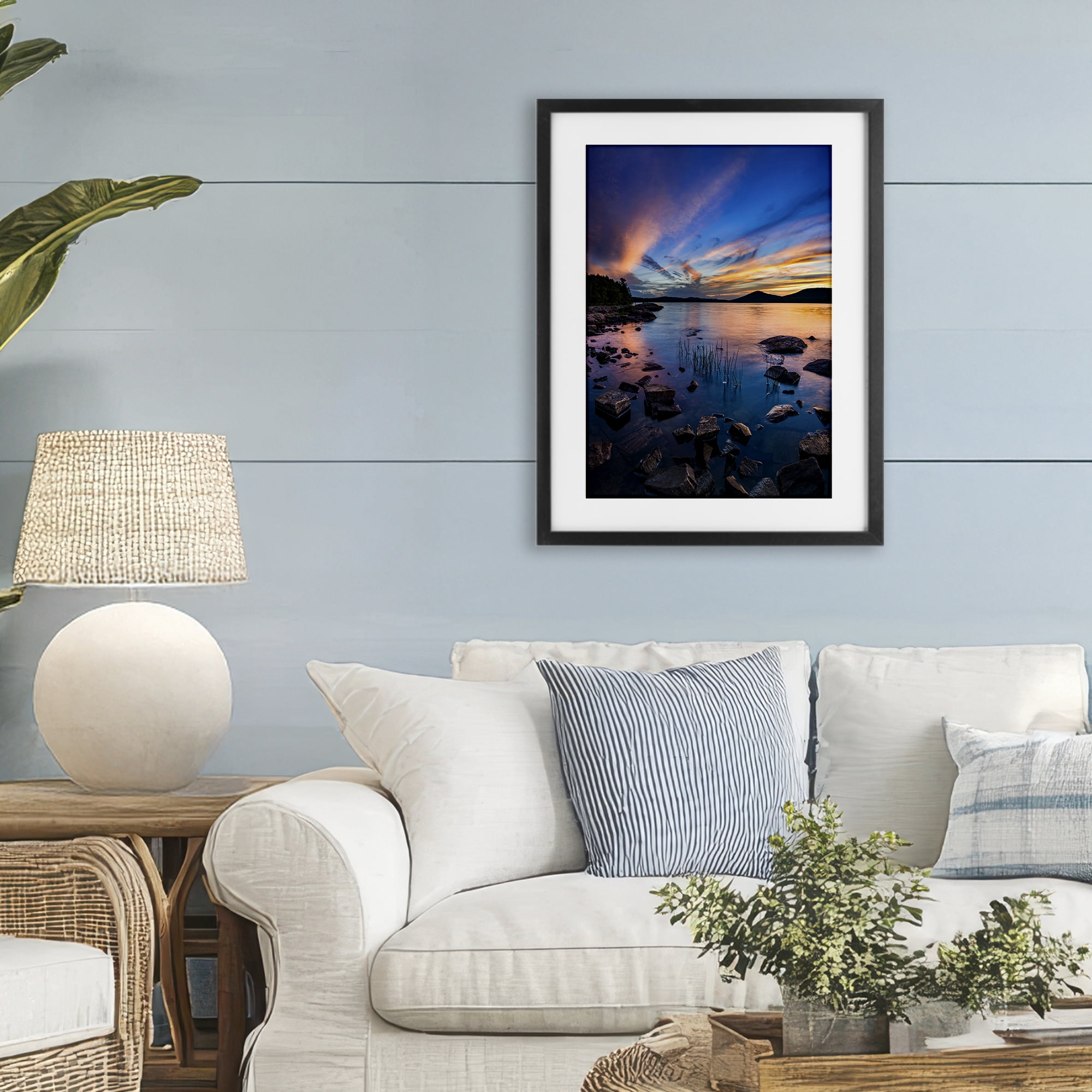 Stupell Industries Sunrise on Piseco Lake Black Framed Print Under Glass, design by Jonathan Zaharek