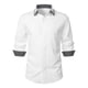 thumbnail image 1 of Blusa y camisa de manga larga con cuello vuelto para hombre, informal, con estampado de patchwork, cuello vuelto, botones, blusa de manga larga para hombre, 1 of 7