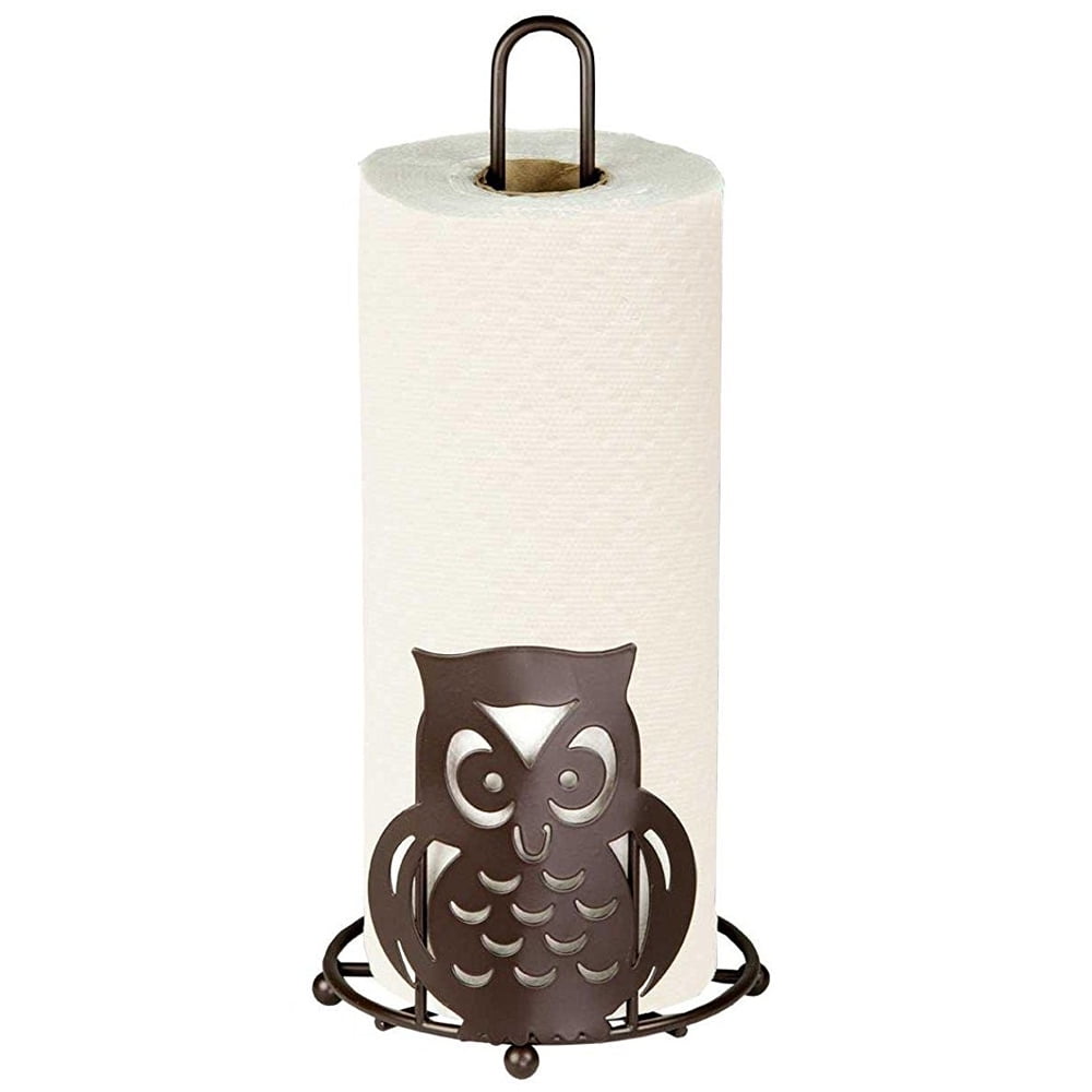 Home Basics Bronze Owl Design Paper Towel Holder 6" x 13"