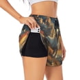 thumbnail image 3 of Lsque Starry Sky White Horse Printed Women's Running Shorts with Liner Pockets,Elastic Quick Dry Workout Athletic Gym Yoga Shorts,Womens High Waist Shorts-, 3 of 9