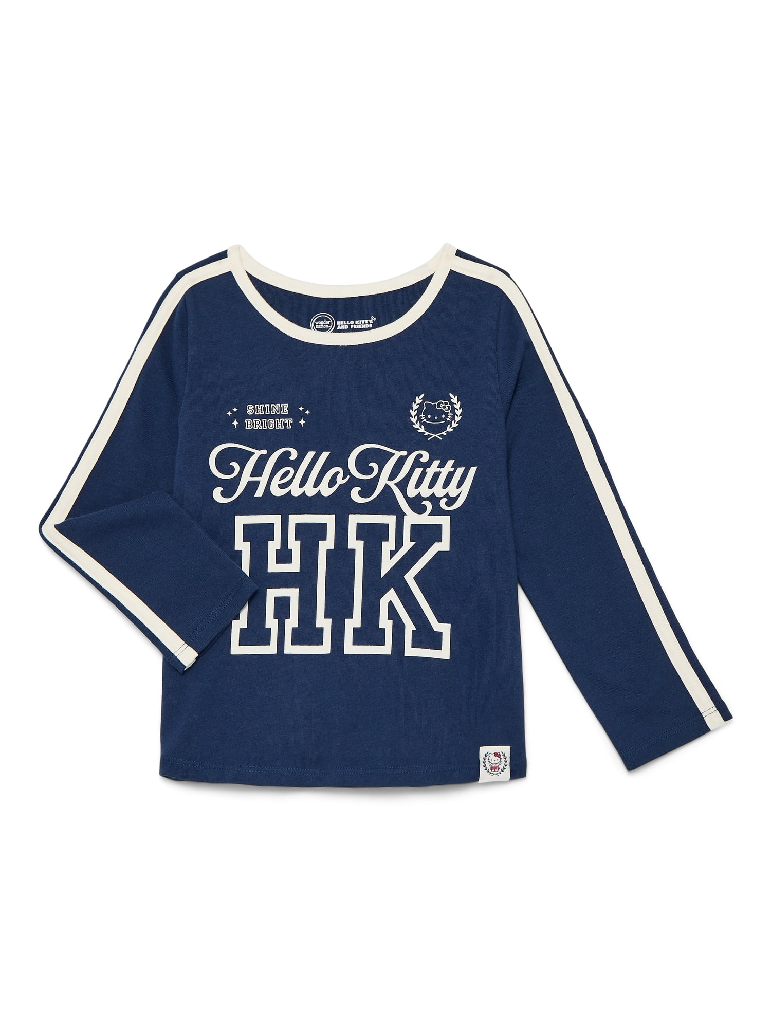 Wonder Nation Hello Kitty Baby and Toddler Girls Cotton Graphic Tee with Long Sleeves, Sizes 12M-3T