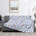 thumbnail image 2 of Uemuo Sailboats And Seagulls Printed Throw Blanket for Couch, Fluffy Fuzzy Blankets for Bed, Sofa, Cozy Flannel Faux Fur Blanket-50"x40", 2 of 6