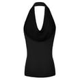 thumbnail image 3 of Aozrynl Womens Sleeveless Halter Neck Draped Blouse Tops (Female Plus Size Available), 3 of 5