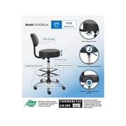 Boss Office Products Antimicrobial Vinyl Midback Medical/Drafting Stool, Black