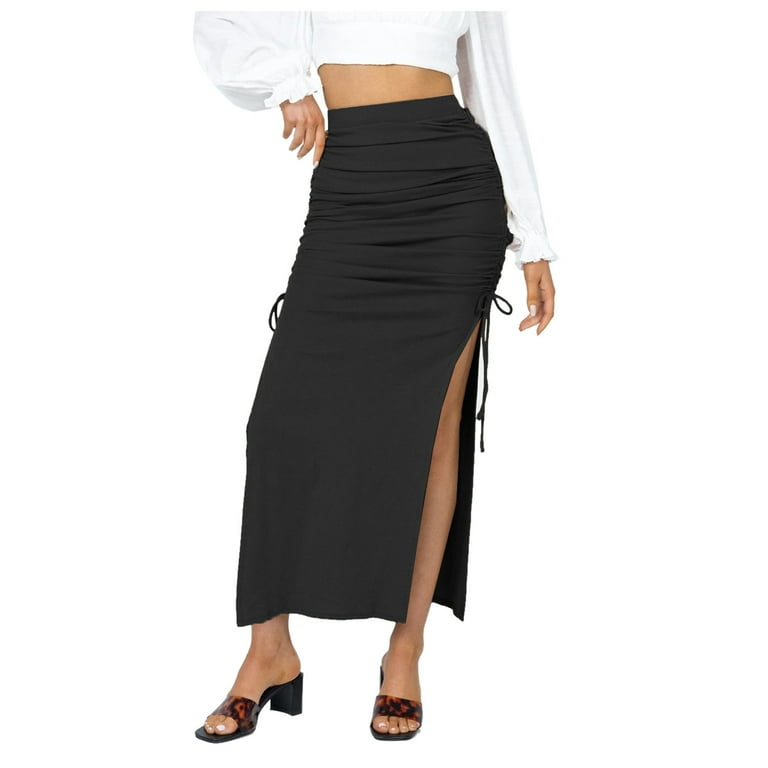 Embellished ruched cheap skirt
