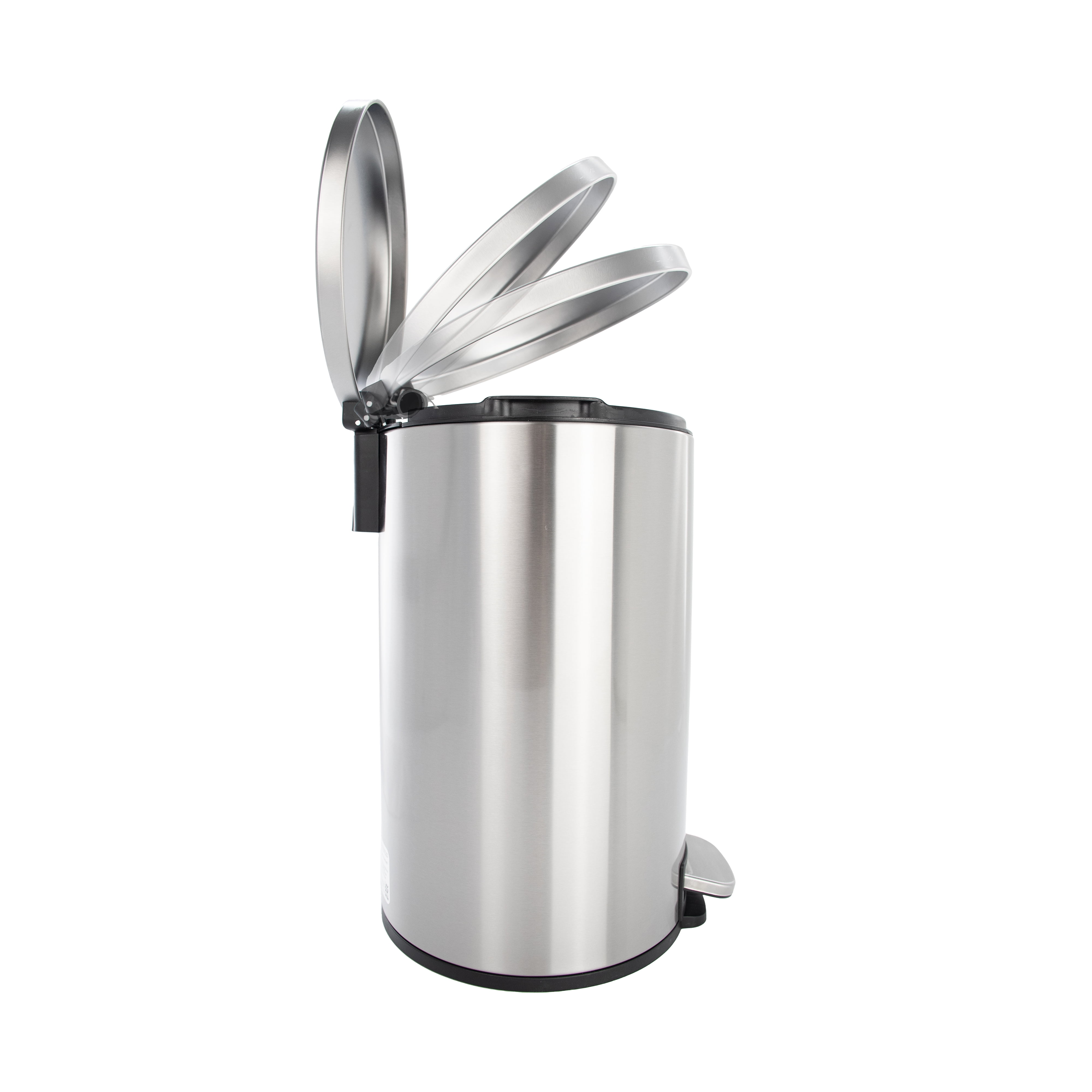 (4 pack) Better Homes & Gardens Stainless Steel Kitchen Trash Can, 3.1 Gallon,  Soft Close Step On Lid Garbage Bin, Silver