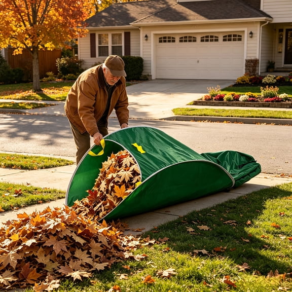 Foldable Leaf Collector Bag,Upgraded Large Portable Pop Up Lawn and Leaf Bags,Foldable Leaf Pick Up Tools Reusable Yard Waste Bags for Leaves Lawn Trash