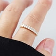 thumbnail image 3 of vylahjewellery Unique Elegant Half Eternity Wedding Band Ring for Her Oval Cut Moissanite Wedding Stacking Rings Vermeil Yellow Gold Anniversary Gift Ring, 3 of 6