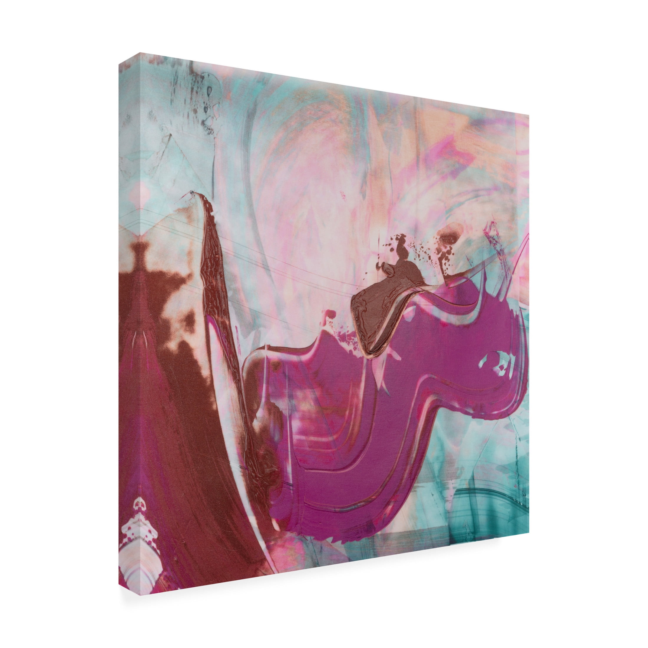 Canvas Wall Art - Ethan Harper 'Magenta and Patina IV' Wall Art for Living Room, Bedroom, or Office Décor by Trademark Fine Art - 14 x 14 Inches