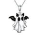 thumbnail image 2 of Halloween Ghost Pendant Necklace With BatWing Horns Spooky Halloween Jewelry For Women Unique Gothic Fashion Accessory Ideal Halloween Gift Choice, 2 of 8