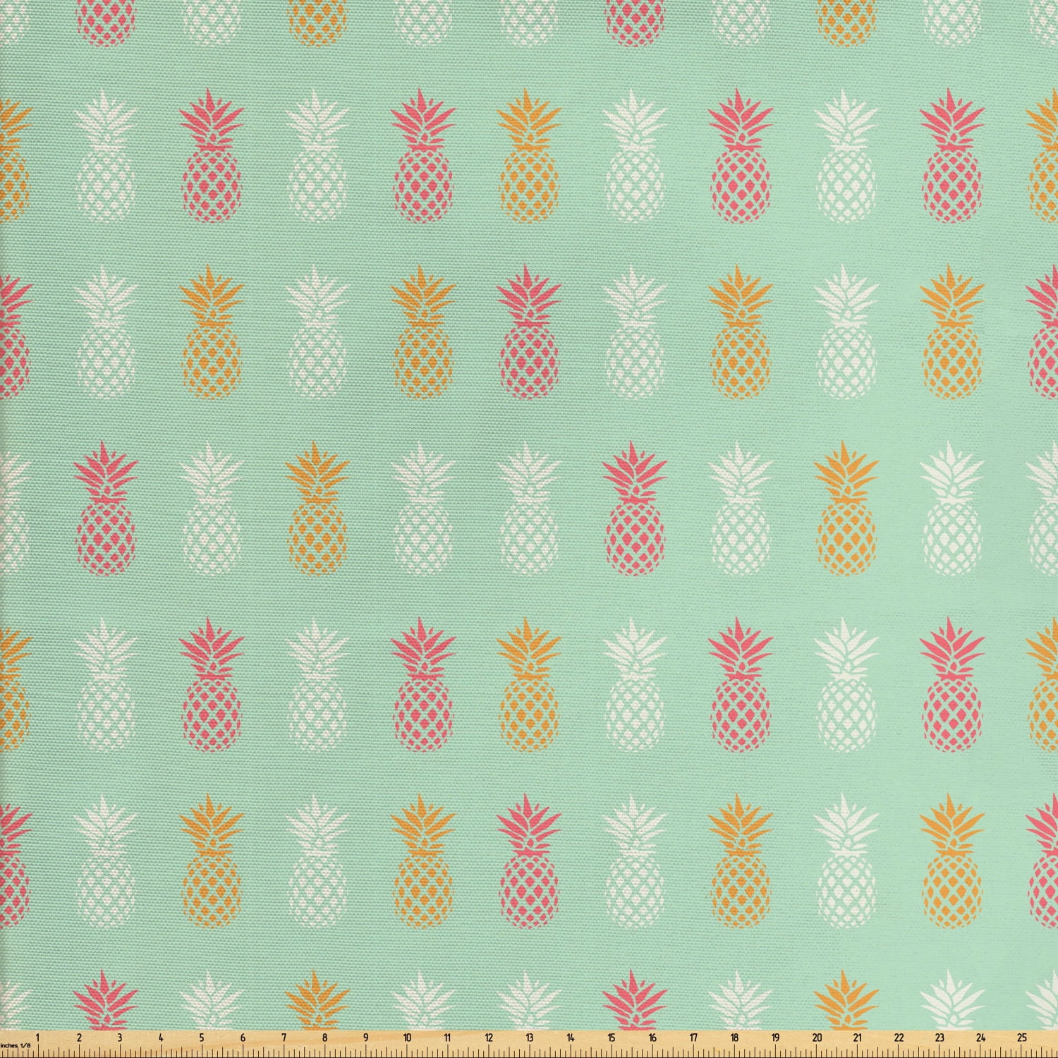Pineapple Fabric by The Yard, Continuous Symmetric Exotic Summer