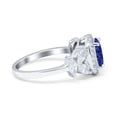 thumbnail image 5 of Oval Art Deco Ring Blue Sapphire CZ 925 Sterling Silver Size 5, 5 of 6