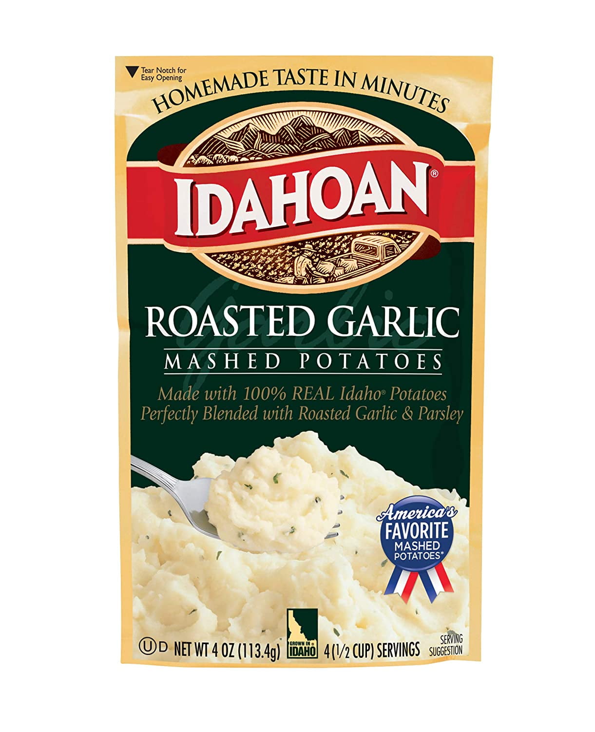 Idahoan Roasted Garlic Mashed Potatoes, Made With GlutenFree 100 Real Idaho Potatoes, 12 (4