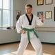 thumbnail image 4 of Cinturón de Karate, Taekwondo, Dojo y Judo, de doble aguja y ocho hilos, hecho a mano, Baotou, de doble capa, con núcleo interior de fieltro de algodón., 4 of 6