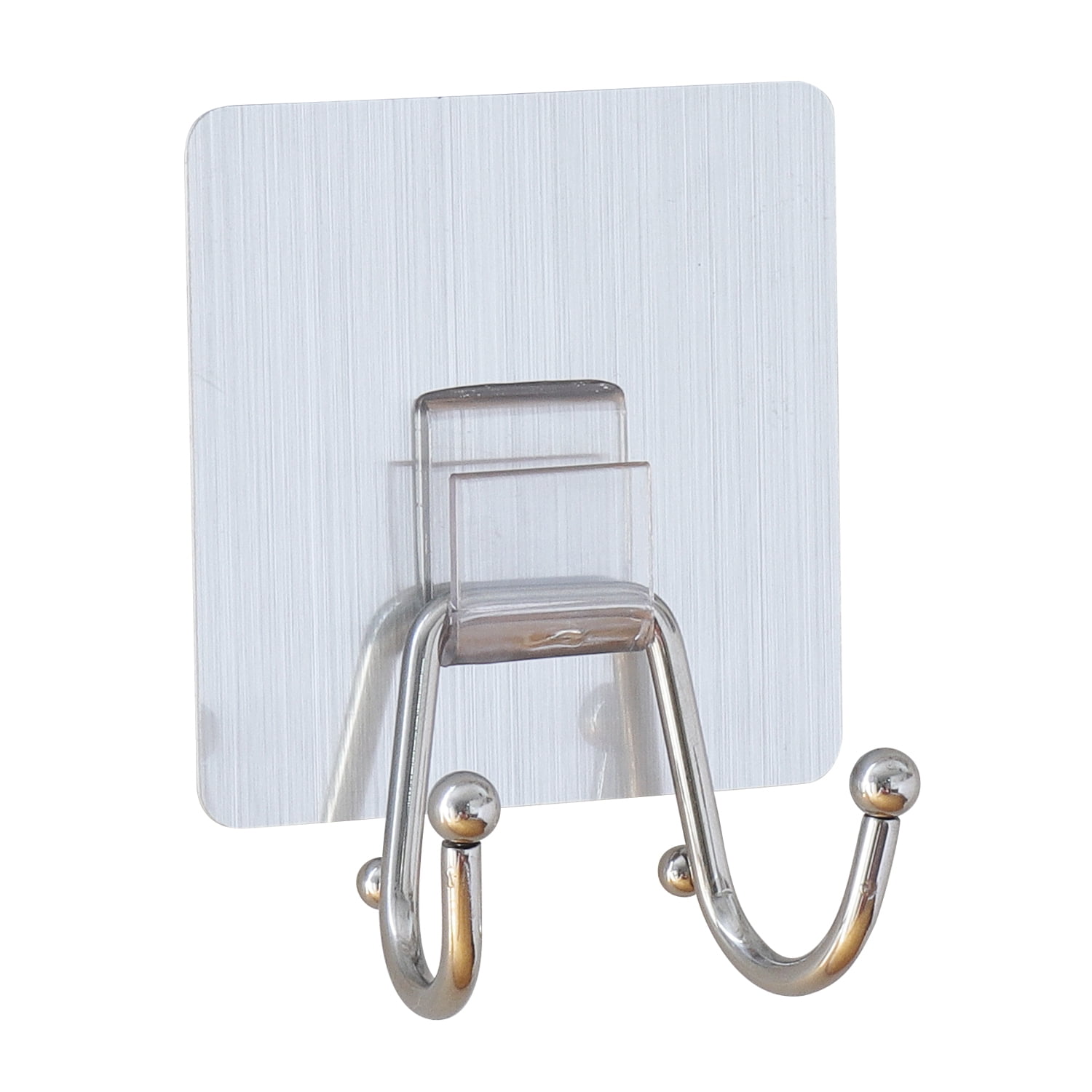 2 Pieces Self Adhesive Double Hook Towel Holder Hanger Wall Mount